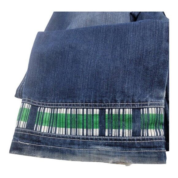 Vtg Marithe Francois Girbaud Jean Men 34 Blue Y2K Embroidered Baggy Hot Boy Taxi - Picture 5 of 13